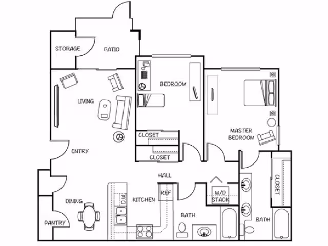 2x2 L Building L104 floor plan